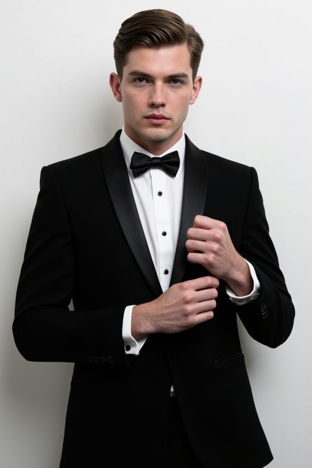 modern slim fit black tuxedo