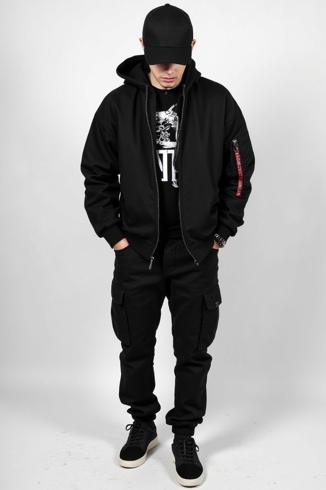 monochrome black skater ensemble