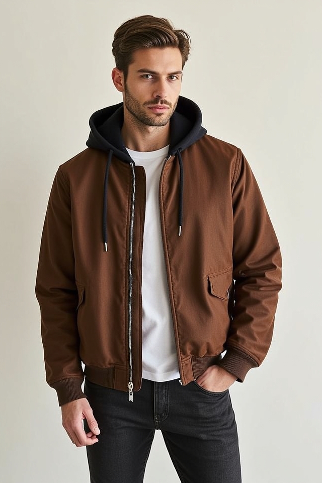 must have brown bomber jacket