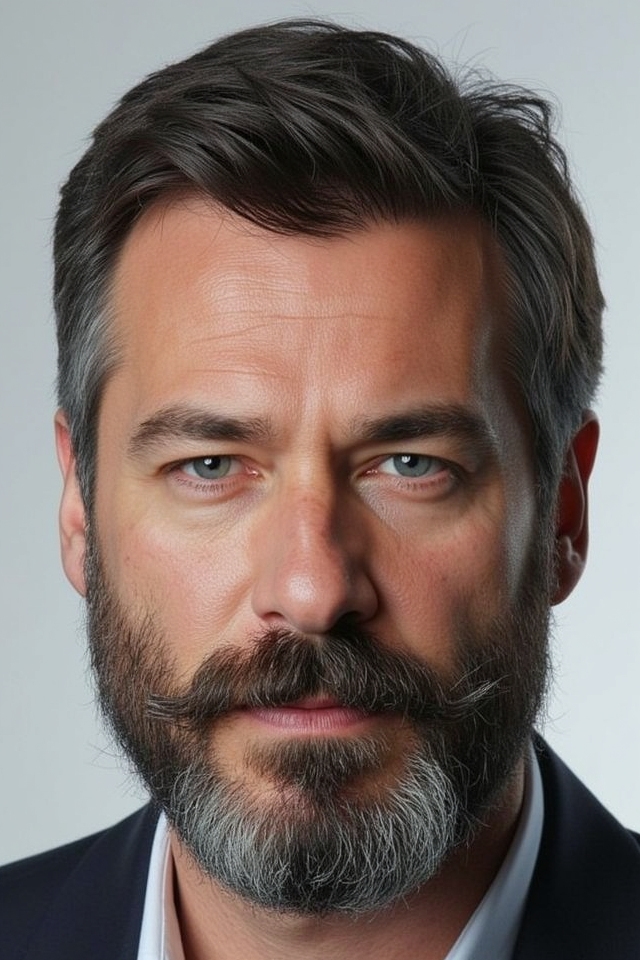 neatly trimmed sharp goatee