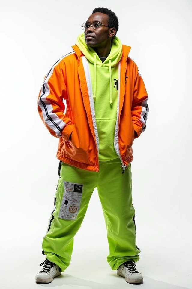 neon oversized baggy ensemble