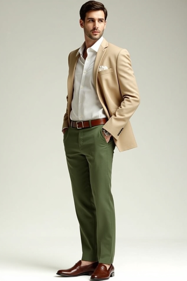 neutral beige blazer ensemble