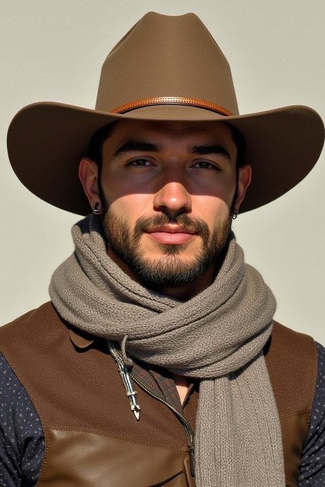 neutral toned cowboy scarf