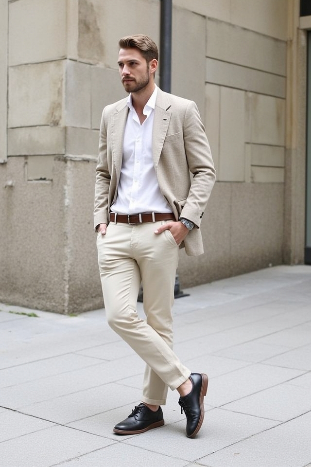 neutral tones leather sneakers
