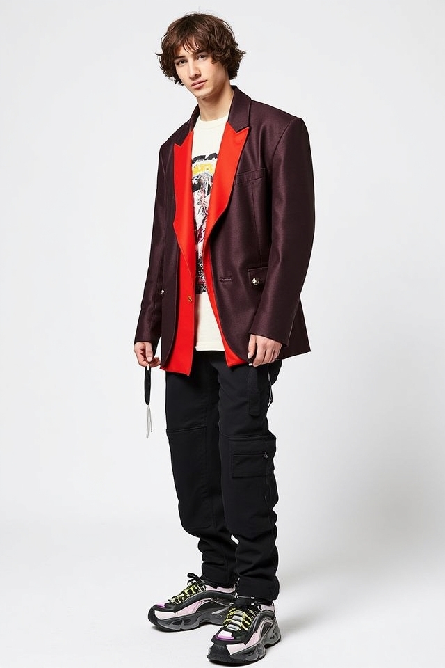 oversized blazer statement sneakers