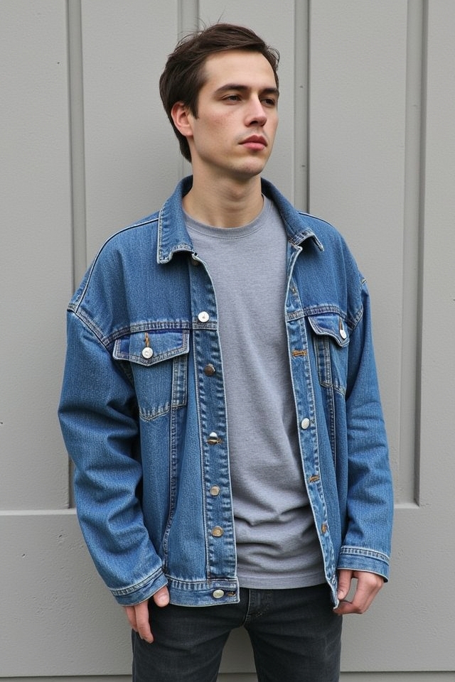 oversized denim jacket combo