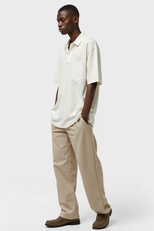 oversized polo loose trousers