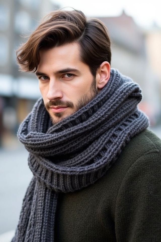 oversized sweater chunky scarf