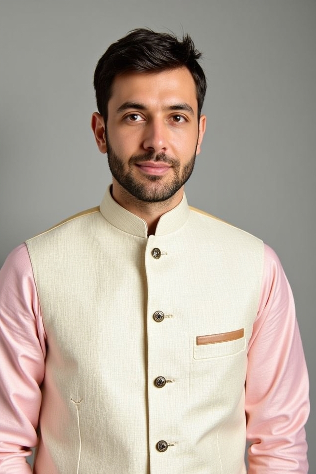 pastel kurta with nehru