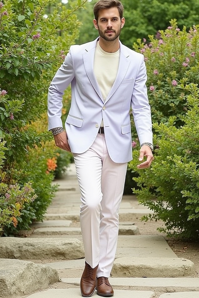 pastel suit with t shirt