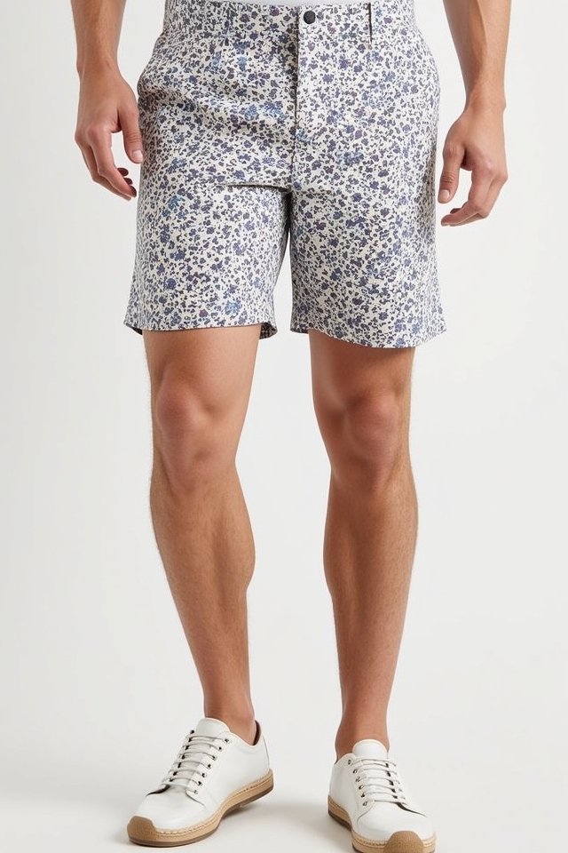 playful printed chino shorts