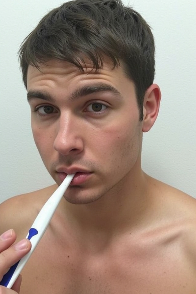playful toothbrush mustache style