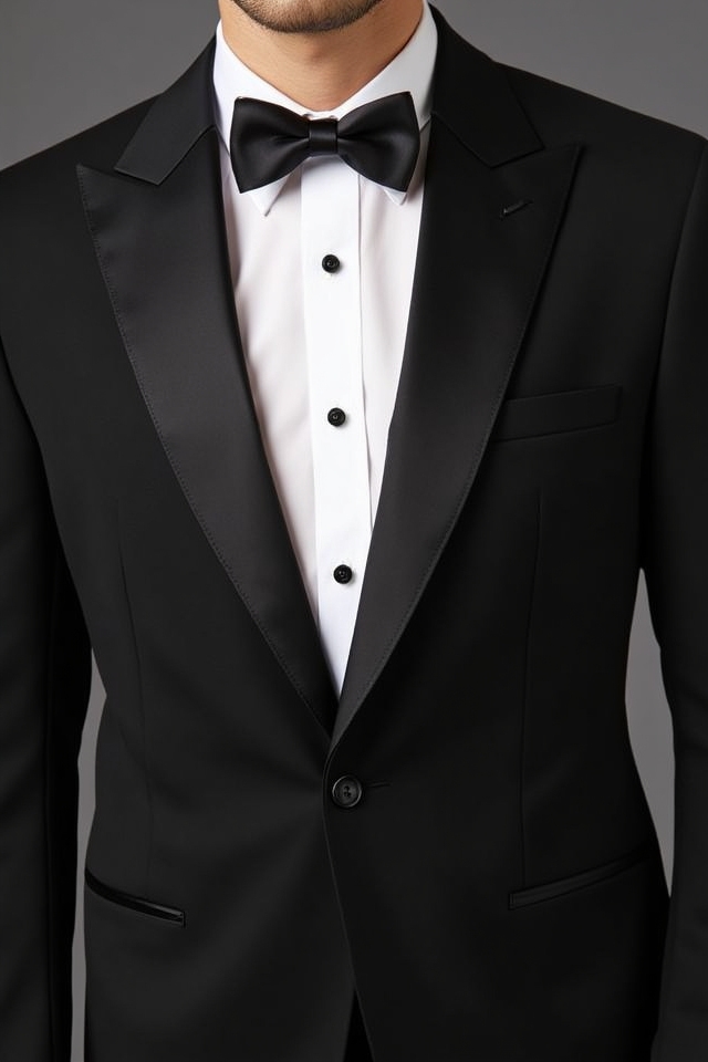 polished satin lapel ensemble