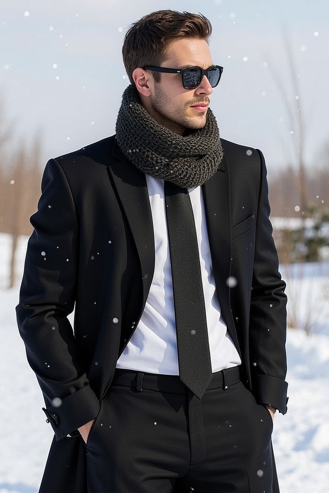 polished suit winter ensemble