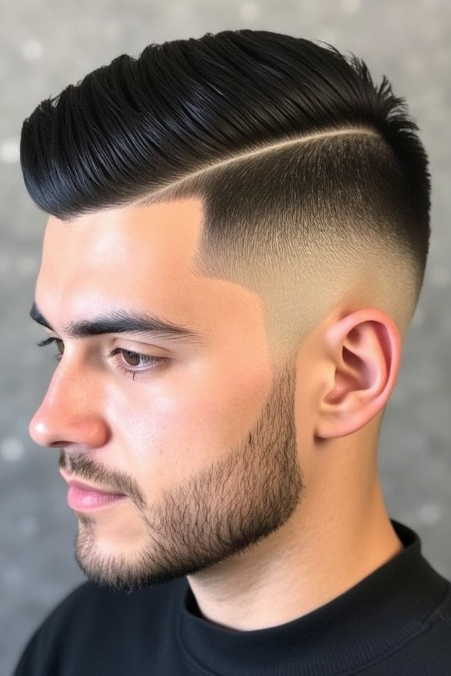 polished tapered straight fade