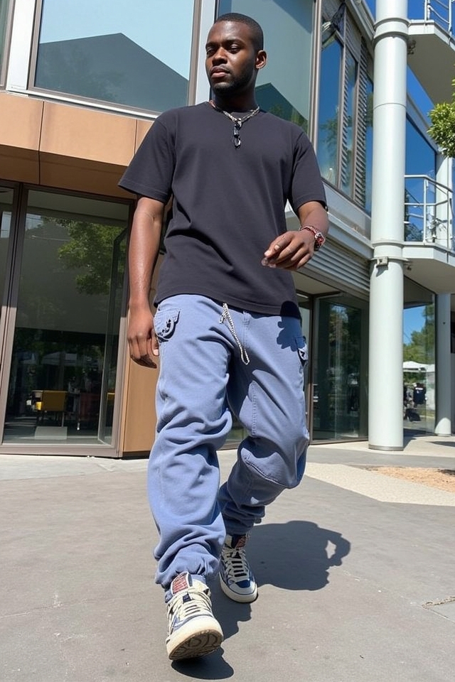red shoes streetwear ensemble