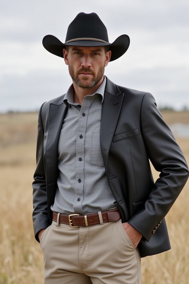 refined western hat ensemble