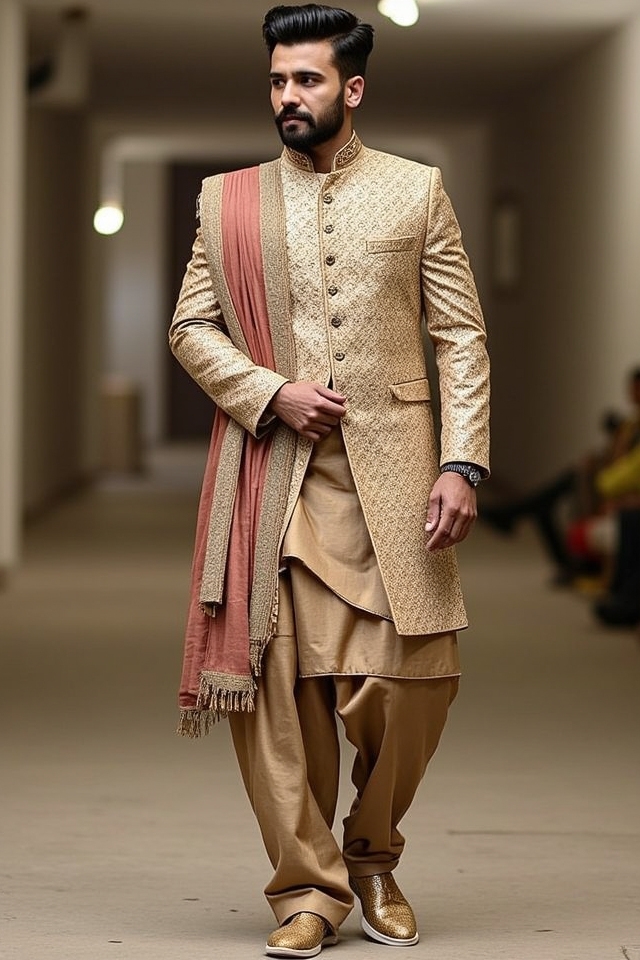 regal pashtun kurta ensemble