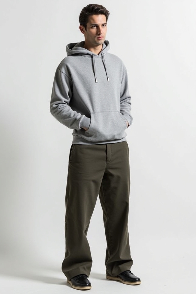 relaxed hoodie wide leg look
