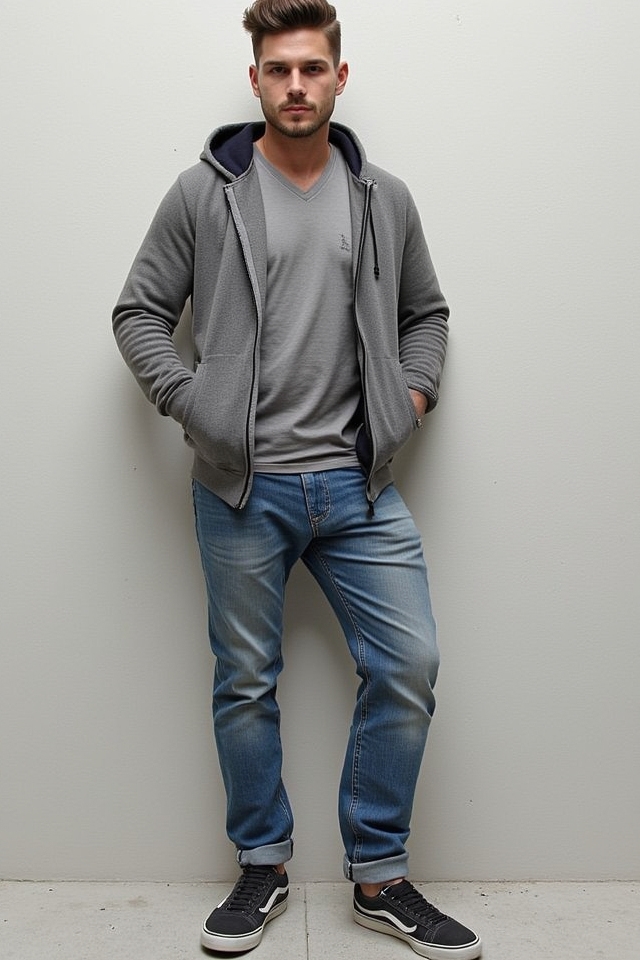 relaxed layered t shirt hoodie