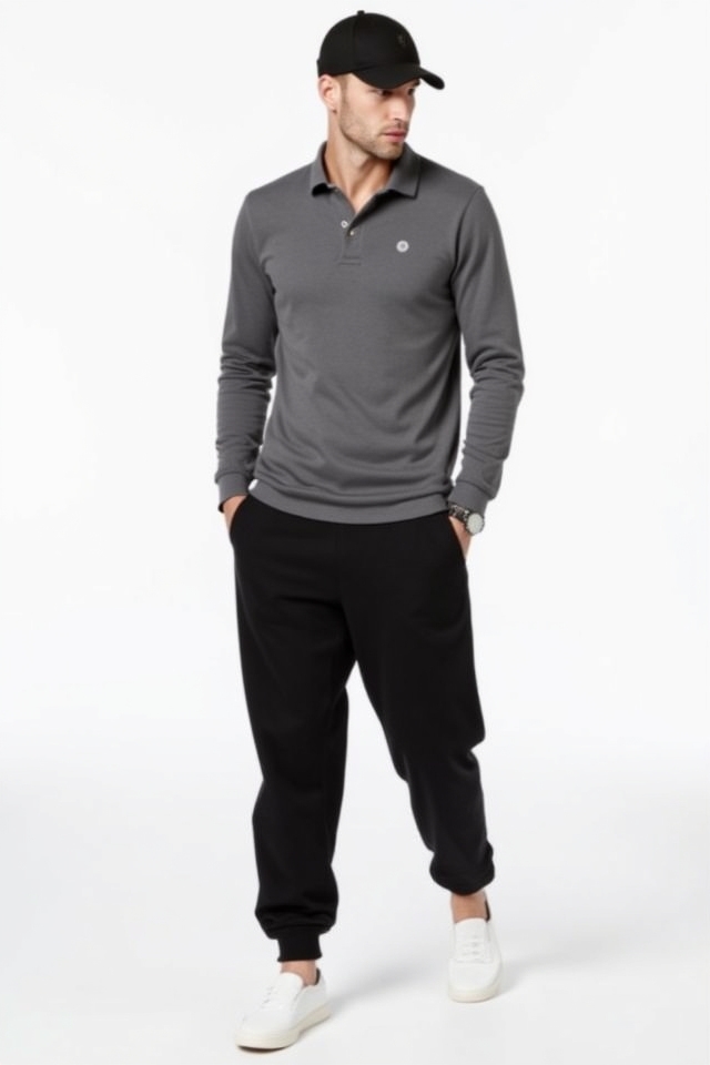 relaxed neutral jogger outfit
