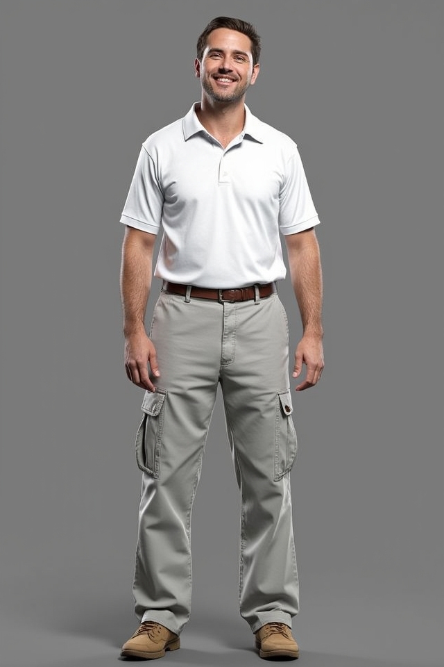 relaxed polo conceals belly