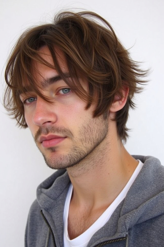 relaxed straight shaggy waves