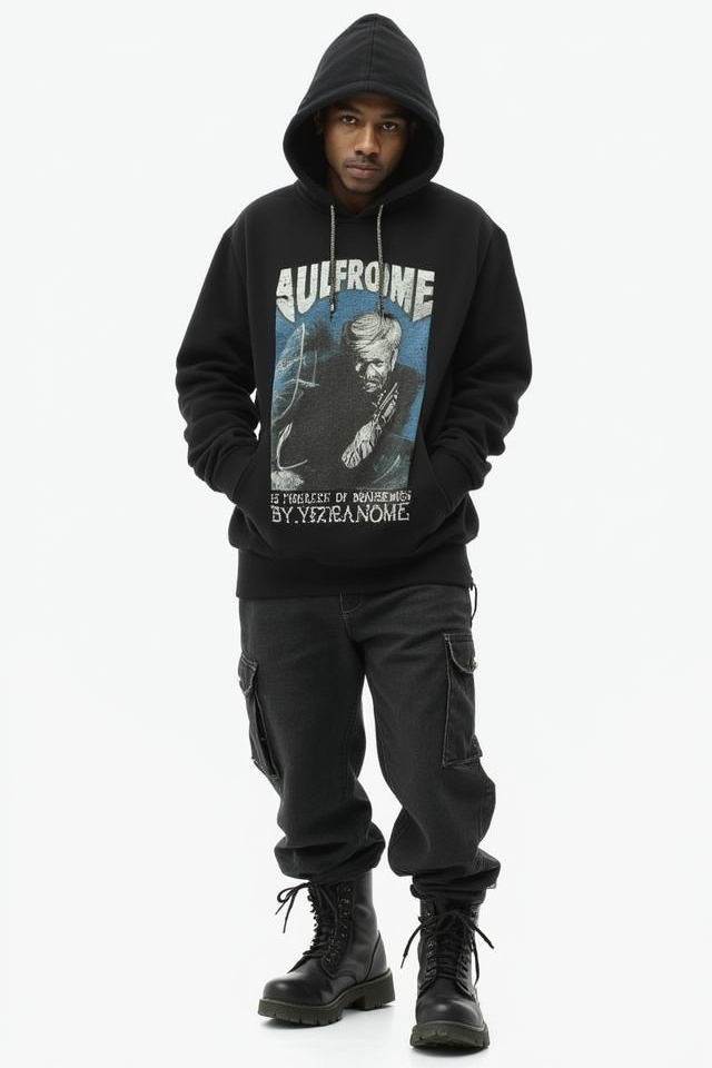 retro hoodie combat boots