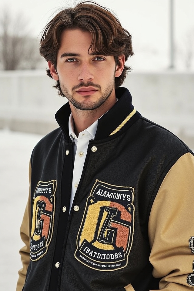 retro letterman jacket style
