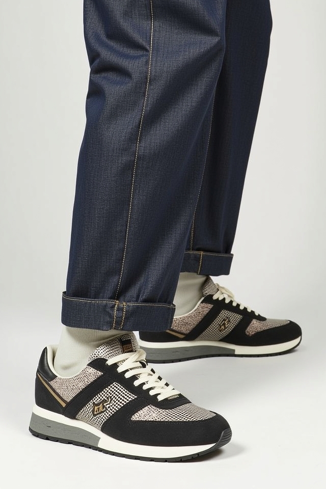 retro sneakers wide pants