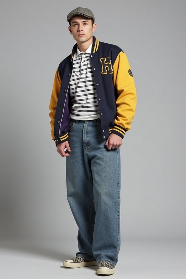 retro throwback varsity outfit