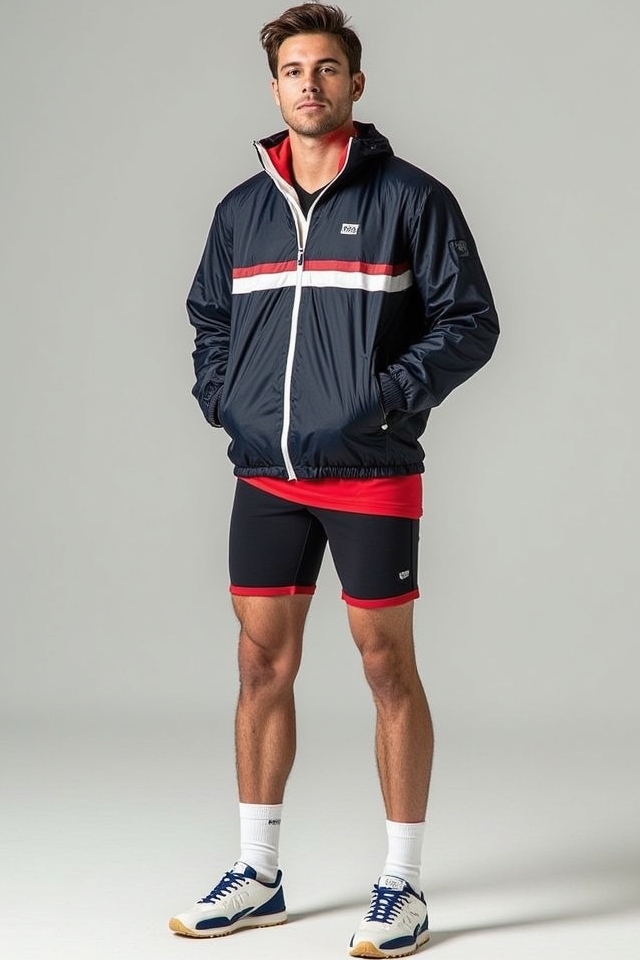 retro windbreaker gym shorts