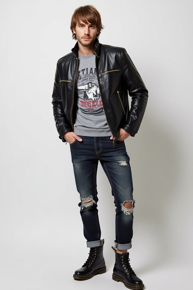 rock inspired casual outfit