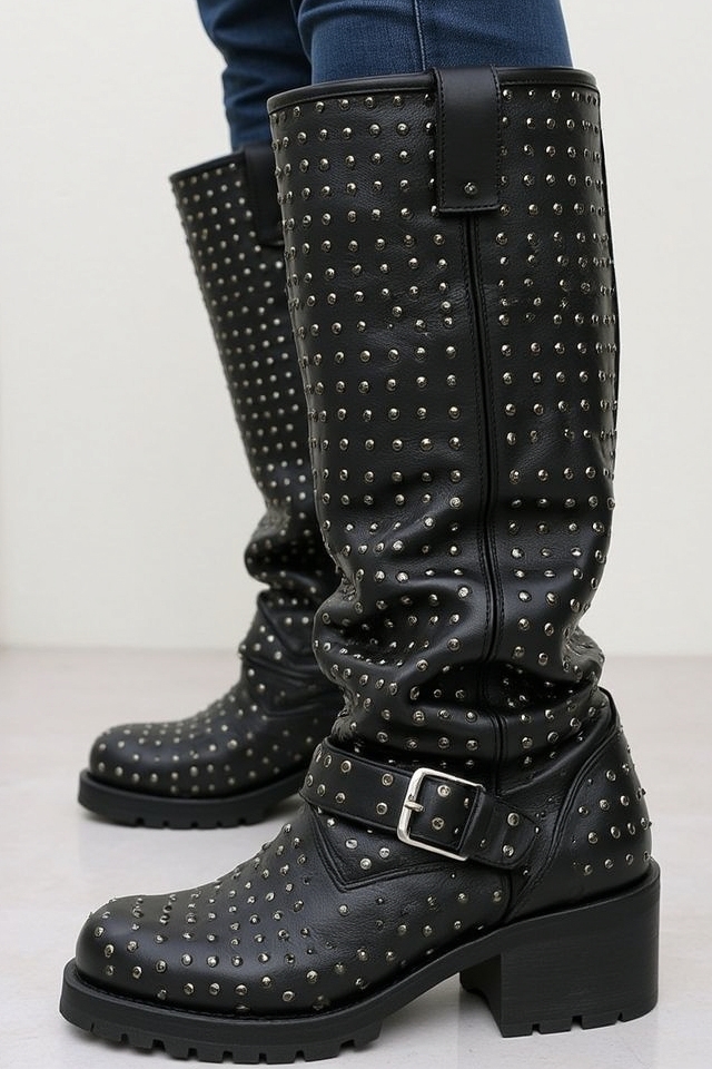 rocker attitude studded boots