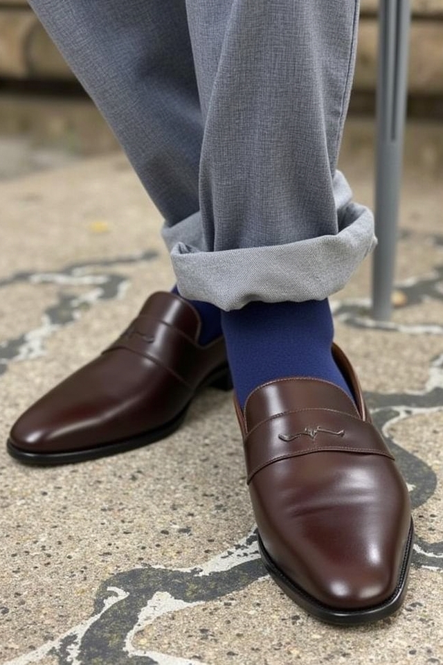 rolled sleeves loafers pairing