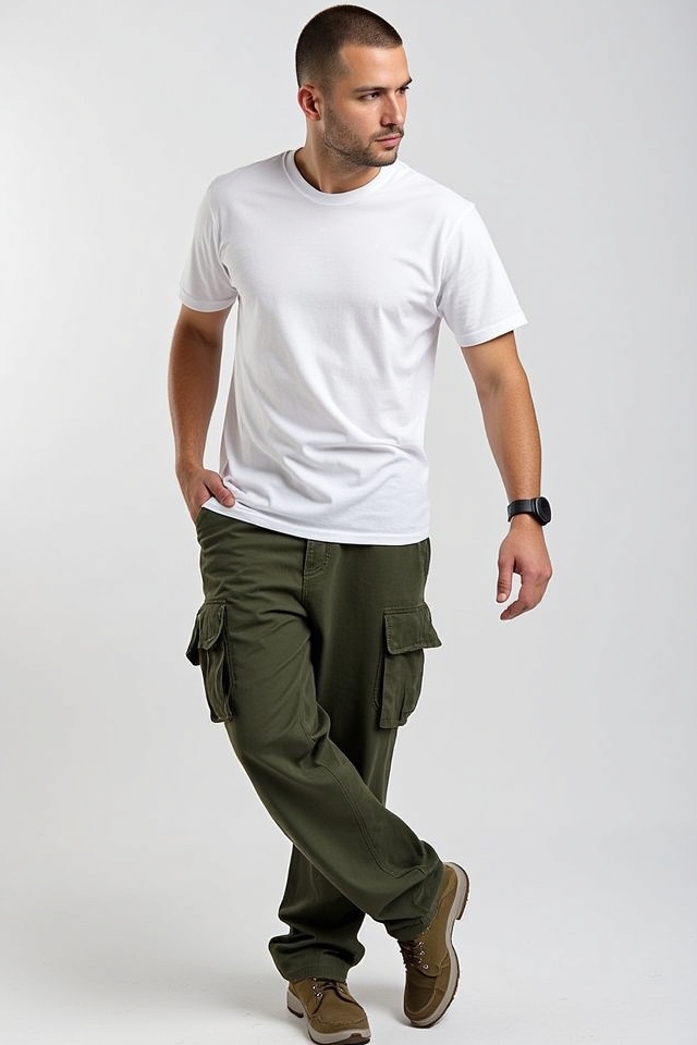 rugged casual t shirt pairing