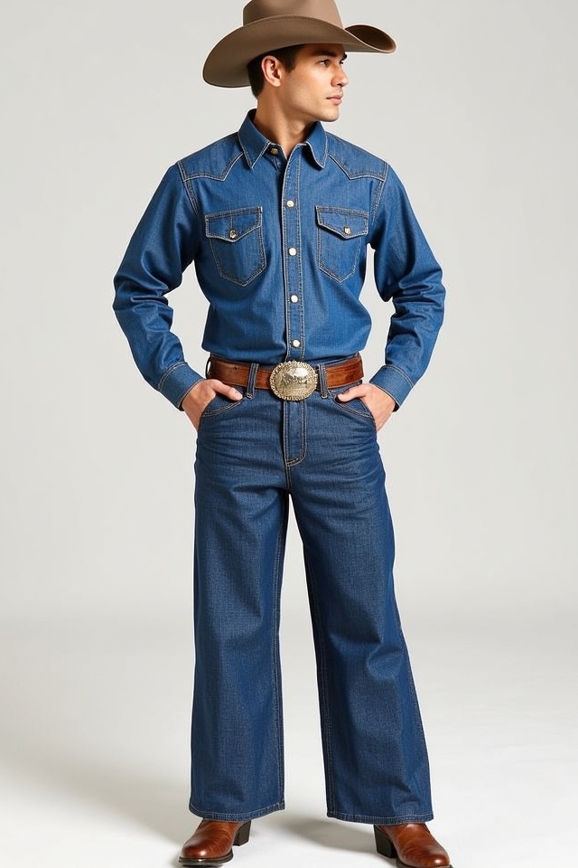 rugged denim cowboy style