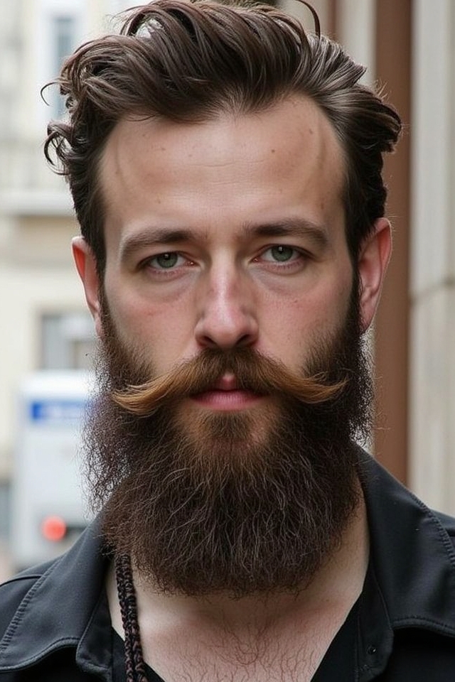 rugged disconnected beard style