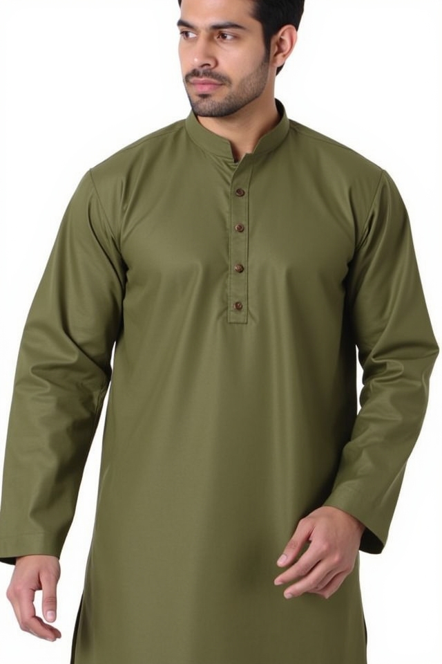 rugged olive green kurta