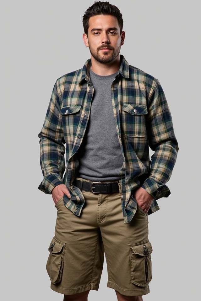 rugged outdoorsy utility flannel