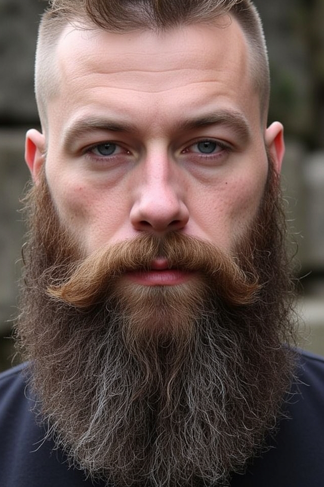 rugged pointed ducktail beard
