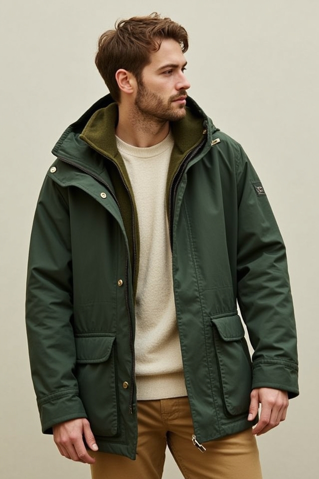 rugged stylish forest parka