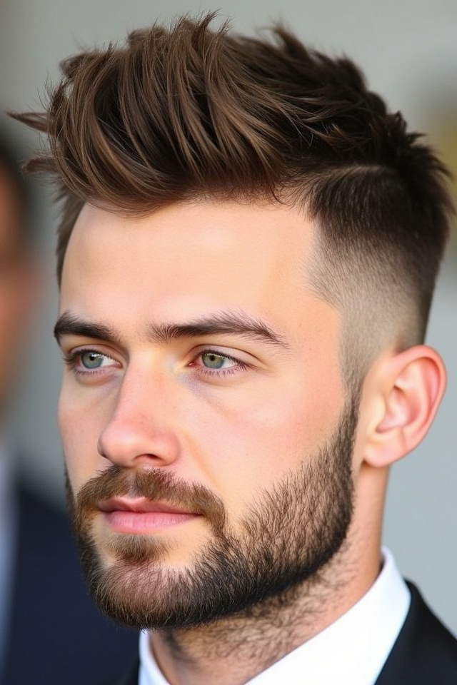 rugged textured quiff style