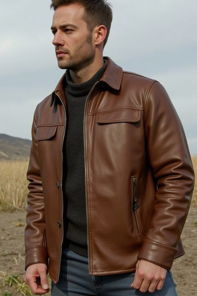 rustic leather neutral outfit
