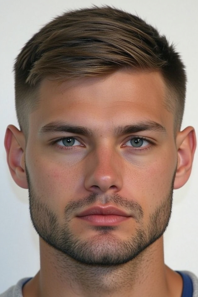 sharp angled comb over