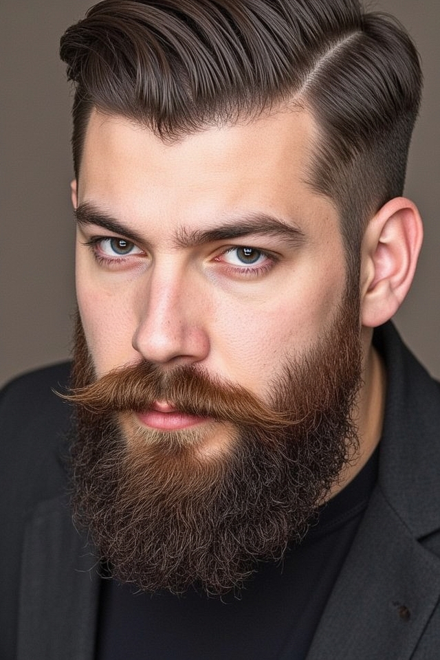 sharp angular beard style
