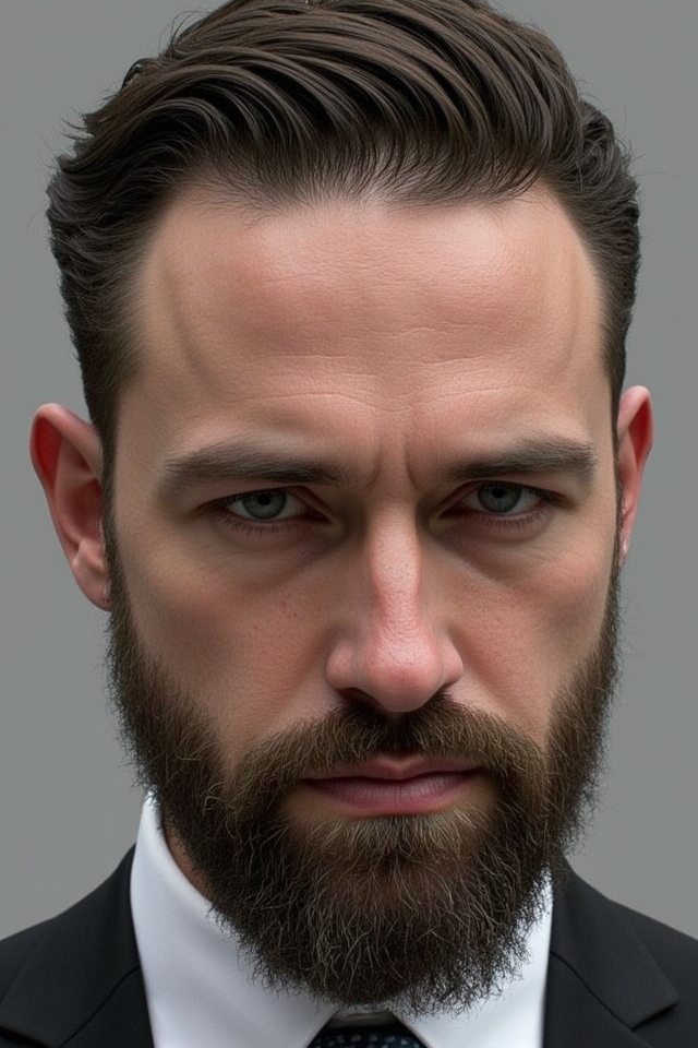 sharp defined hair line