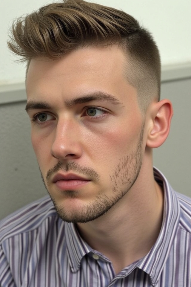 sharp edged buzz cut