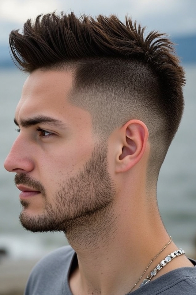 sharp edged faux hawk