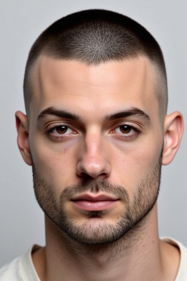 sharp low maintenance buzz cut